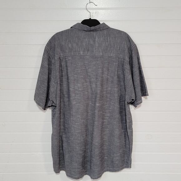 Kavu Mens Short Sleeve Button Up Shirt Size XXL Cotton Minimalist Neutral Gray - Picture 2 of 9